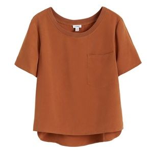 Cuyana washable silk pocket tee small